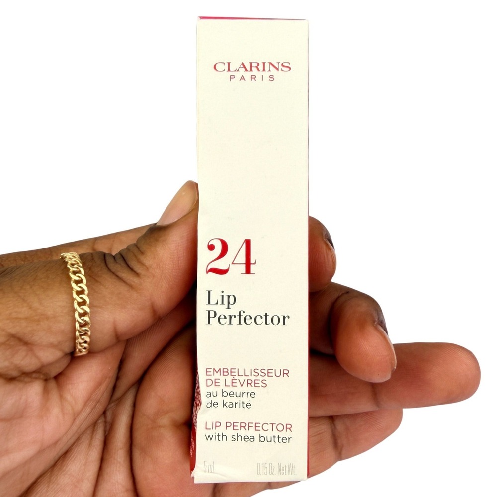 Clarins Lip Perfector 24 Fuchsia Glow 5ml Shea Butter Lip Gloss Travel Size New